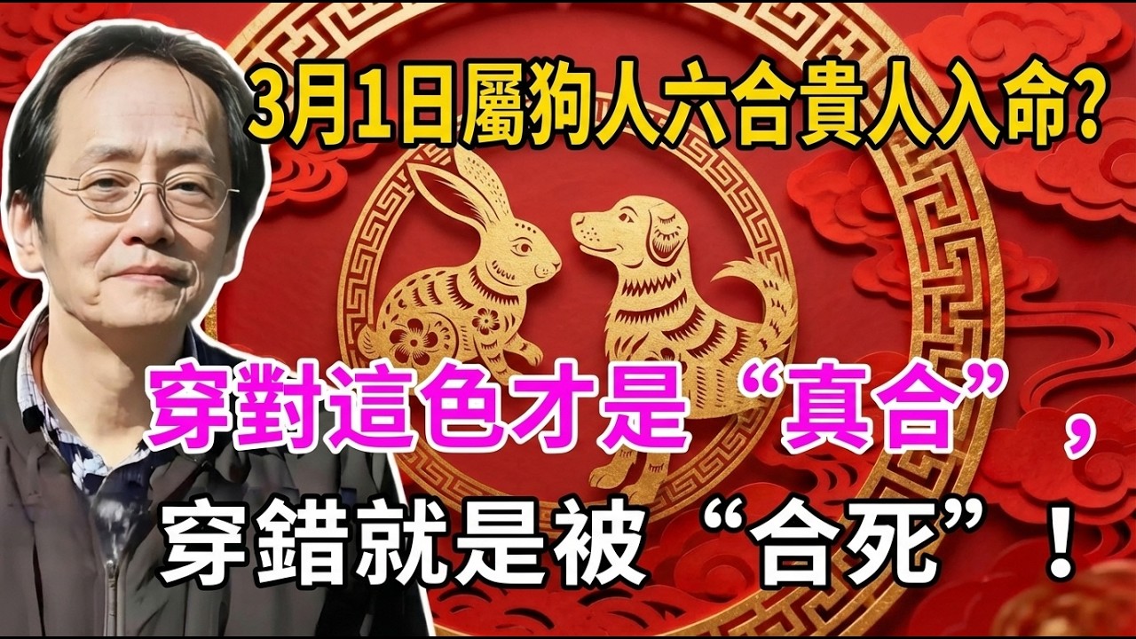 3月1日屬狗人六合貴人入命？倪海廈：穿對這色才是“真合”，穿錯就是被“合死”！#倪海廈 #國學 #易經 #開運 #招財 #補財庫 #中醫 #風水 #2026運勢#命理 #生肖牛