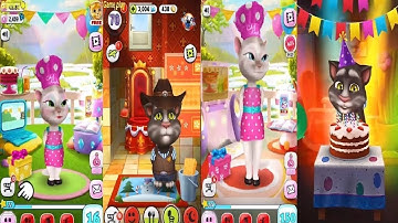 My Talking Tom  LEVEL 60 VS LEVEL 70 VS My Talking Angela LEVEL 17 VS LEVEL 150 Gameplay