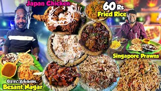 60₹ Fried Rice முதல் Japan Chicken வரை | Hongs Besant Nagar Street Food | Tamil Food Review