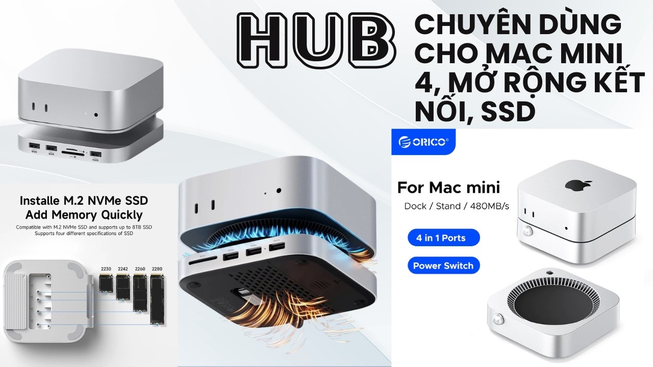 Mac Mini M4 Nên Mua Hub Nào TOP 5 Phụ Kiện Tăng Cổng & Mở Rộng SSD 8TB