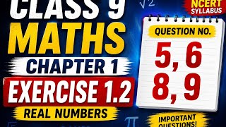 Class 9th chapter 1 exercise 1.2 (question number 5,6,8, 9) mathematical methods 