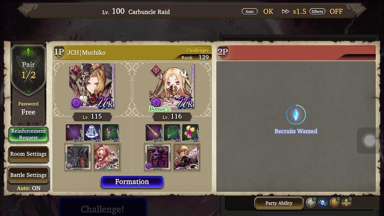 WoTV: Carbuncle Raid Full Auto (Black Rose Helena & Whisper - Duo-able)