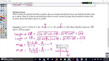 Vector Operations- Examples 1 to 3
