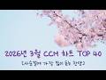2026년 3월 CCM 차트 1 40위 위러브 예람워십 마커스 제이어스 피아워십 어노인팅 팀룩워십 기프티드 신의악단 은혜 기도 찬양모음