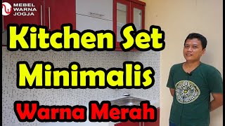 Kitchen Set Minimalis || Desain Simple Warna Merah