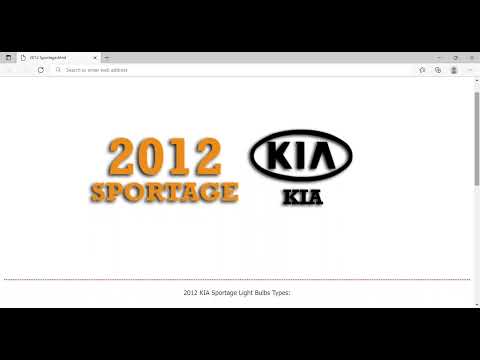 2012 KIA Sportage Bulbs | Light Bulb Type, Number, Size