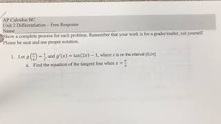 Unit 2 FRQ