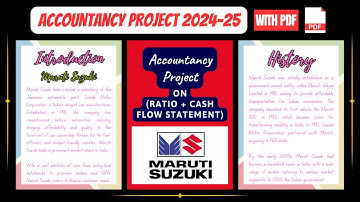 Accountancy Project Class 12th | Specific Project On Maruti Suzuki (Ratio + Cash Flow Statement)