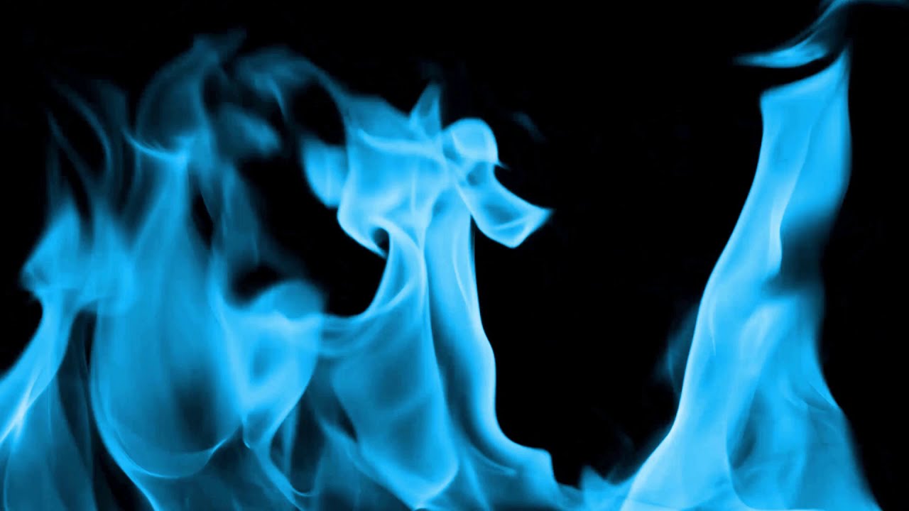 Fire Overlay Burning Blue Fire Effect Black Screen Footage 