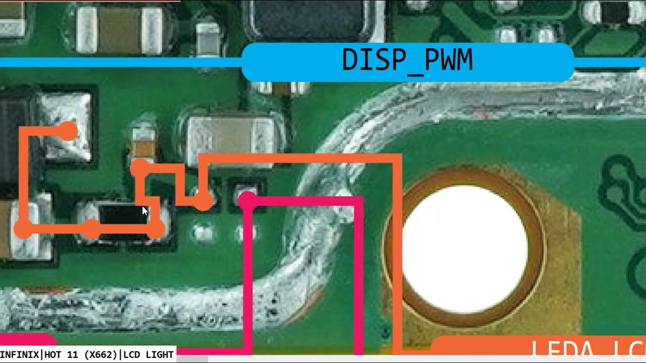 infinix hot 11 x662 lcd light/ screen back light schematic diagram