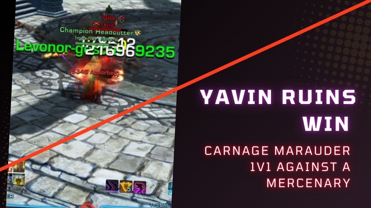 SWTOR PVP Yavin Ruins Win Carnage Marauder 1v1 VS Mercenary