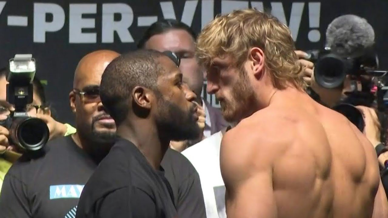 Floyd Mayweather vs. Logan Paul weigh-in: Paul outweighs ...