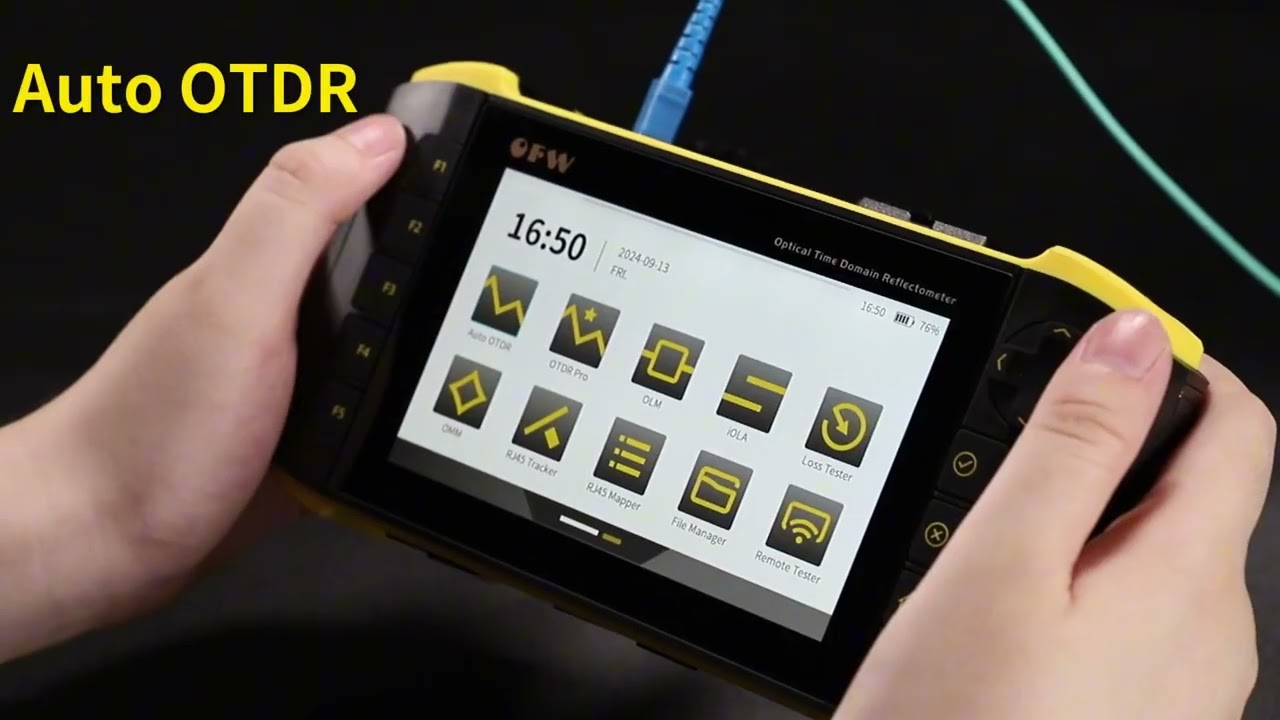 OTDR FWT-200 1610nm 20dB with OPM VFL iOLA Function| Appearance and Simple Operation Display