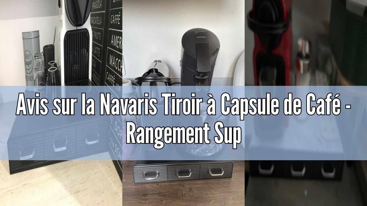 Navaris Organisateur à Café 3 Tiroirs 48 Capsules + Distributeur Accessoires - Range Dosettes Nespresso Range Café Nespresso Cbtl K-cups
