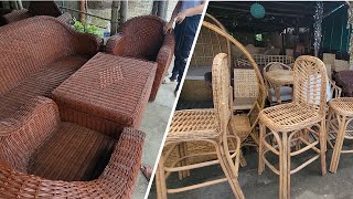 Rattan Furniture HAPPY and NOT Happy Same Family Two Shops Two Attitudes