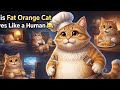 This Fat Orange Cat Lives Like a Human 😹 | Realistic Cat Art #catvideos #cat #funny #funnycats 