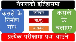 नेपालको इतिहास। नेपालको इतिहासमा कसले के बनाए र कसले के प्रचलनमा ल्याए।नेपालको इतिहास कसरी पढ्ने?