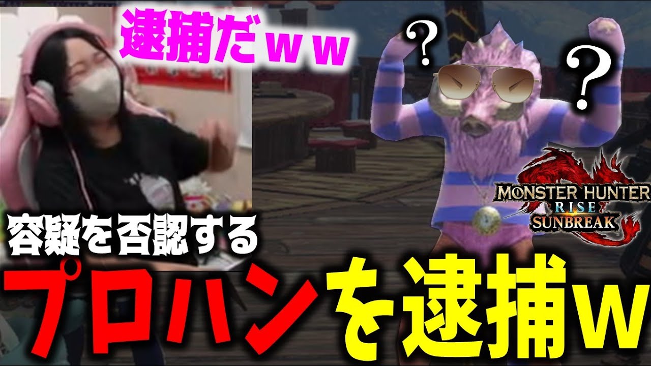 久しぶりの参加型であのハンターを逮捕して爆笑するあまみwww【MHサンブレイク】