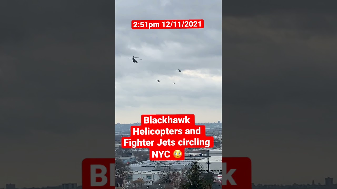 Fighter Jets and BlackHawk helicopters circling New York City right now