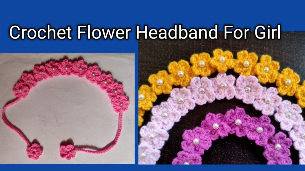 Crochet Flower Headband For Baby Girl 💕 #crochetheadband
