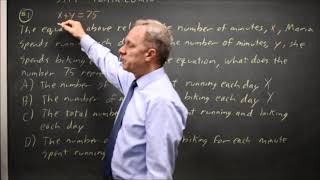 SAT Test 7: Running and biking slope and intercept - question #3-1