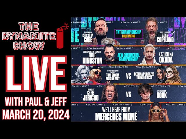 Copeland Vs. Cage (I Quit) | Kingston Vs. Okada | Mercedes Mone | The Dynamite Show (+ Rampage) Live