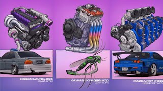 JDM Legends Reimagined 🔥 Rotary RX-7 vs ZX-10R Mosquito vs 2JZ Laurel Animation 2026 screenshot 1