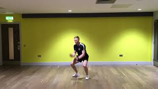 Squat jump with floor touch