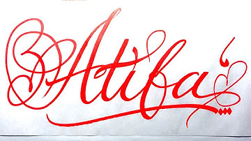 Atifa Name Signature Calligraphy Status | #moderncalligraphy #cursive #YearofYou #atifa @atifa
