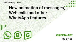 New animation of messages, Web calls and other WhatsApp features. 07-07-2026.