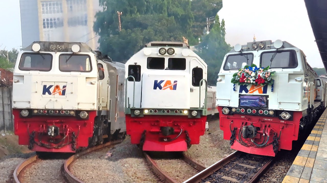 PASUKAN KERETA API PADATI STASIUN TERSIBUK CIREBON ! Spesial Lokomotif Berbunga & Kereta Argo Elit