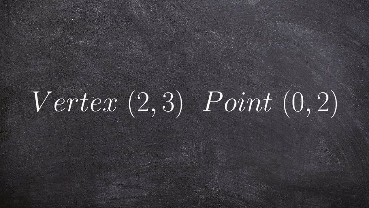 Determining the quadratic equation given a vertex and a point