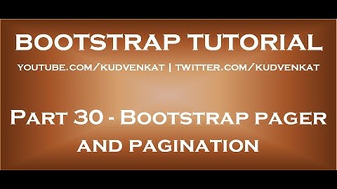 Bootstrap pager and pagination