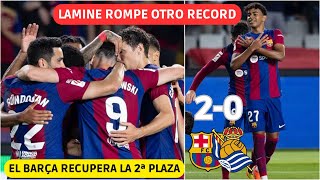 💥 LAMINE YAMAL ROMPE OTRO RECORD y DEVUELVE al BARÇA A LA SEGUNDA PLAZA! BARCELONA 2-0 REAL SOCIEDAD