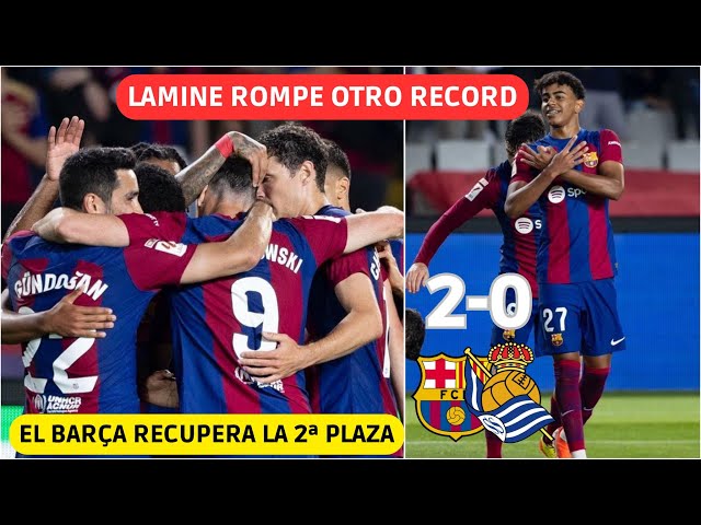 💥 LAMINE YAMAL ROMPE OTRO RECORD y DEVUELVE al BARÇA A LA SEGUNDA PLAZA! BARCELONA 2-0 REAL SOCIEDAD class=