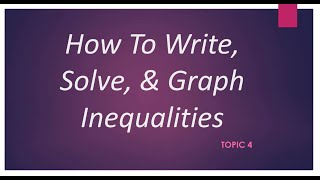 How To Graph, Write, and Solve Inequalities