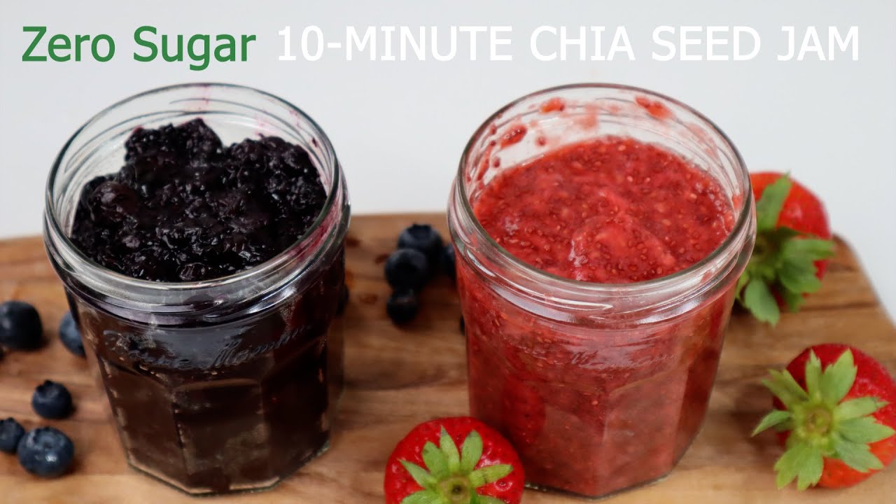 10 Mins Easy Chia Jam Healthy Homemade Jam Strawberry Jam Blueberry