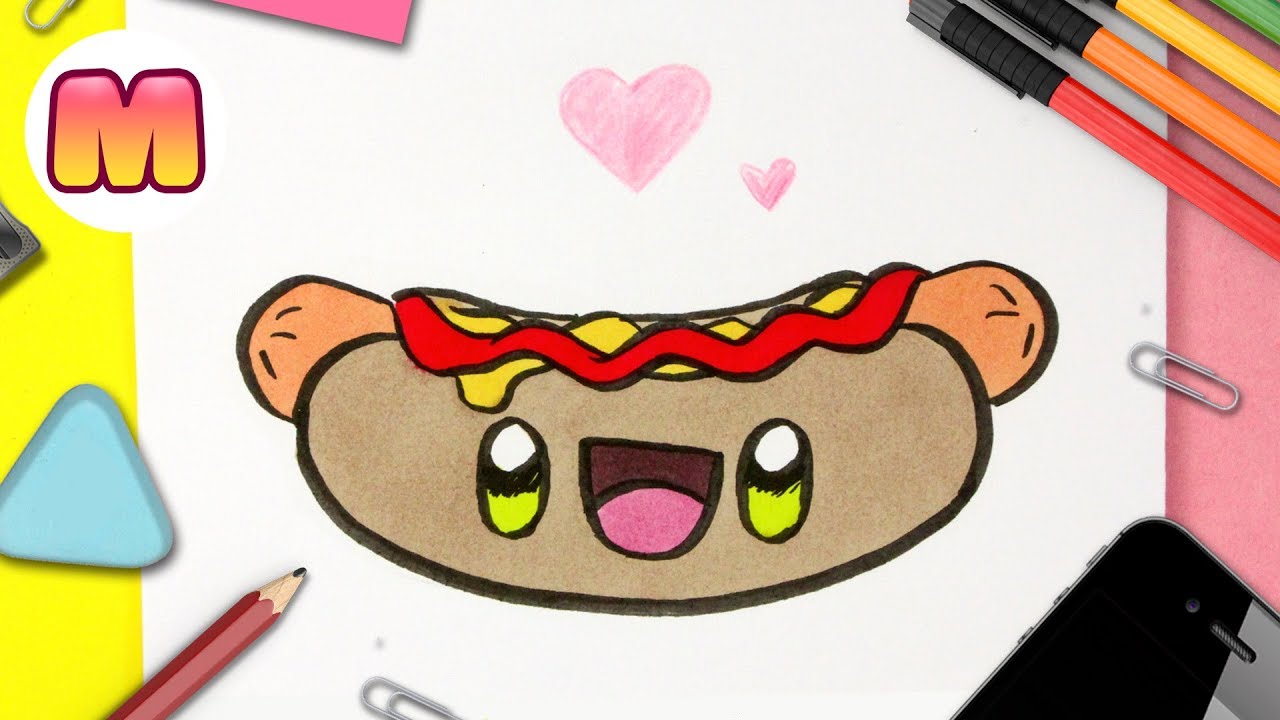 COMO DIBUJAR UN HOT DOG KAWAII PASO A PASO - Dibujos kawaii faciles - How  to draw a hot dog - thptnganamst.edu.vn