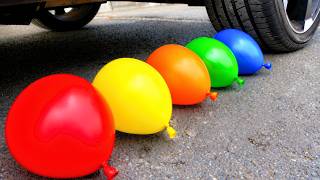 Crushing Crunchy & Soft Things by Car 2026 | Super Satisfying Experiment Car vs Balloons 🔴🟡🟢🔵 screenshot 4