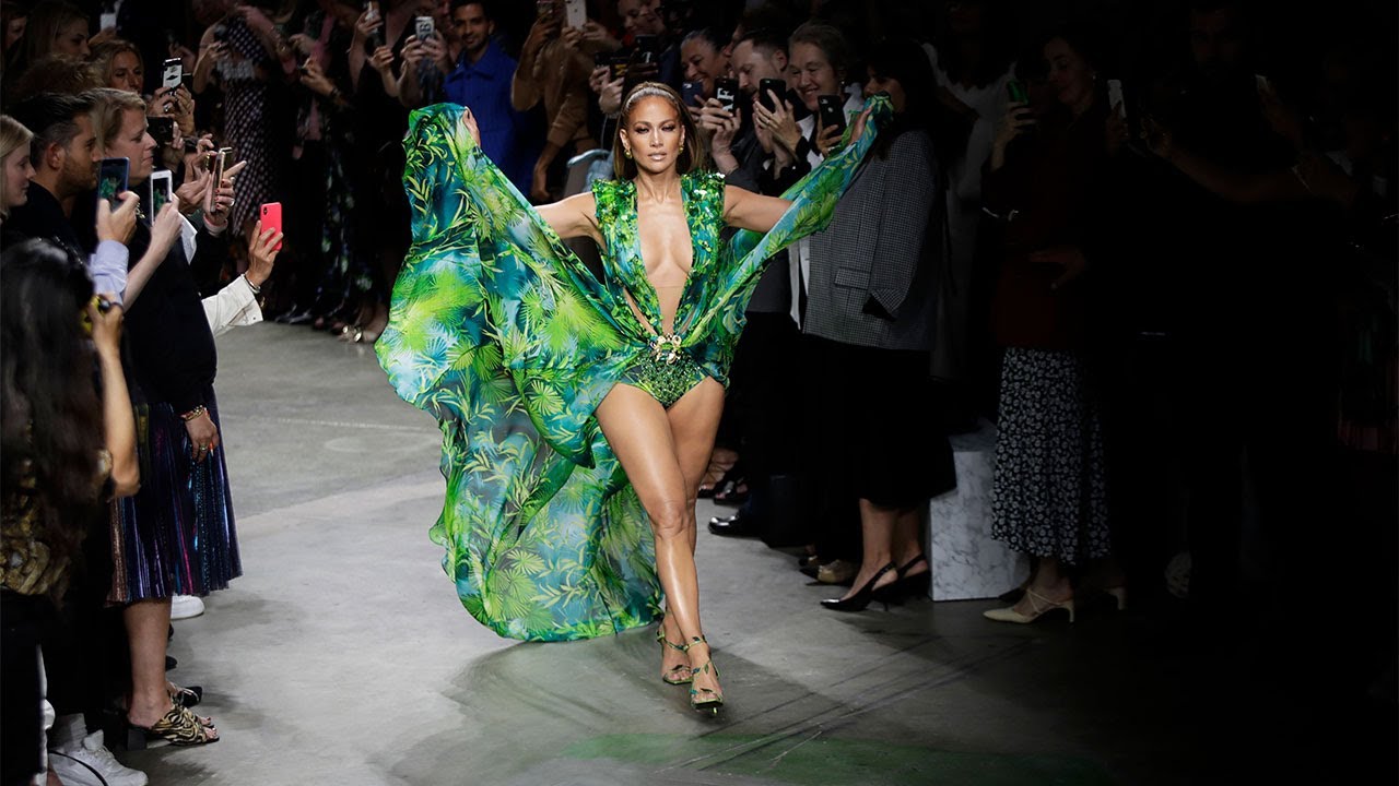 newspaper mockup Jennifer Lopez dons reimagined version of iconic green Grammy dress