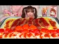 【大食い】明太えびクリームおうどん冷やし【ASMR】