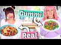 Gummi food vs real food  bff challenge  viktoriasarina