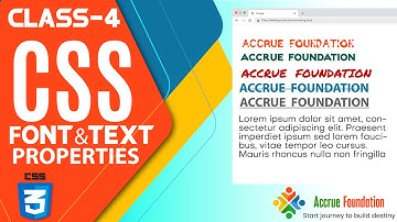 CSS Font & Text Properties | Class 4 | ACCRUE Foundation