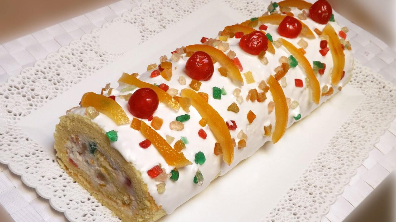 Tronchetto Di Natale Con Ricotta.Rotolo Cassata Siciliana Youtube