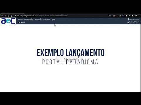 Exemplo lançamento Portal Paradigma