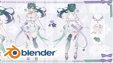 [Blender 3D] [VTuber] Full Model Creation Timelapse - EmeraldMousey