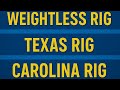  CLASSIC BASS RIGS Every Beginner Should Know! (Weightless, Texas &amp; Carolina Rig) #bassfishing 