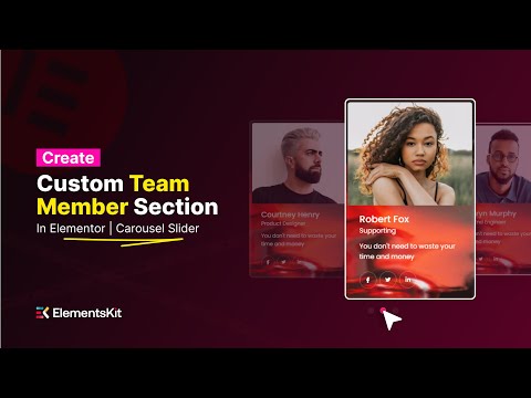 Custom Team Member Section in Elementor | Carousel Slider Style