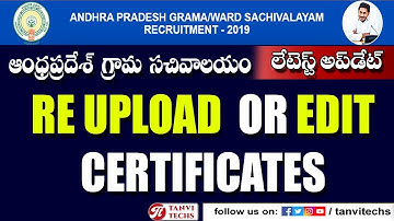 GRAMA SACHIVALAYAM CERTIFICATES RE UPLOAD
