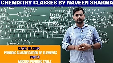 CLASS:10:SCIENCE:CHAPTER#5 PERIODIC CLASSIFICATION OF ELEMENTS:PART:3 MODERN PERIODIC TABLE